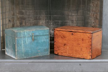 Pair Of Antique Wooden Boxes