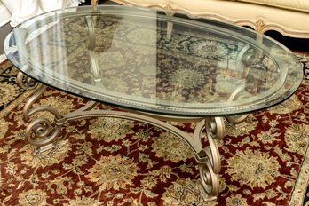 Beautiful Oval Glass Coffee Table