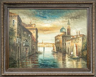 Beautiful Impressionistic Style Italian Riverside Scene