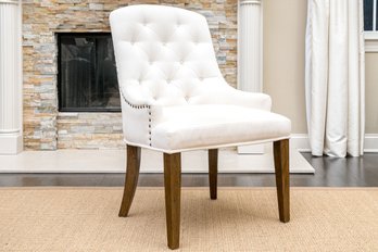 Elegant Tufted Back Accent Chair In White