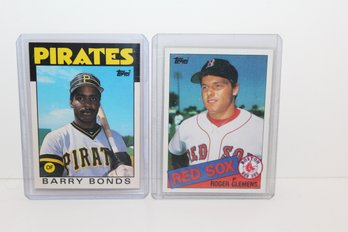 1986 Topps Barry Bonds Traded Rookie Card - 1985 Roger Clemens Rookie Card