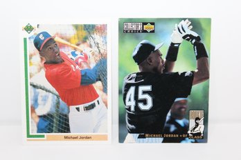 2 Michael Jordan Baseball Cards 1991 & 1994 Upper Deck Group 2