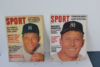 1965 & 1967 Mickey Mantle Sport Magazine Covers