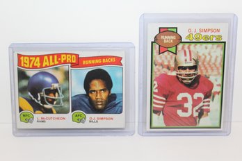 2 OJ Simpson Cards - Topps 1975 & 1979