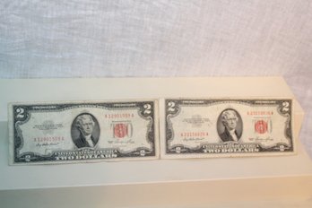 2 $2 Red Seal Bills