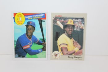 1983 Fleer Rookie Tony Gwynn - 1985 Topps #278, Darryl Strawberry Draft Pick