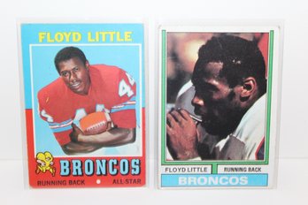2 Floyd Little Cards '71 & '74 - HOF & College HOF