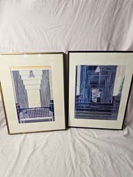 Two Pieces Of Art Deco Style Art