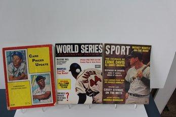 3 Classic Mantle/Baseball Magazine Covers 1962-1963 1980