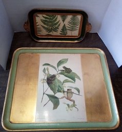 2  Vietre Italian Made Laquered Wood Trays With Antique Style Images - Hillsborough, NC  D1