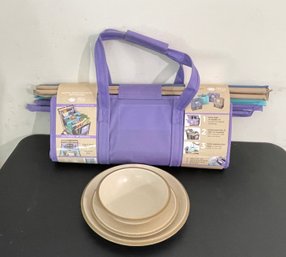 Lotus Trolley Bag And Stoneware Dishes