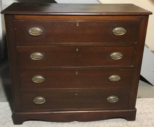 Vintage Mahogany 4 Drawer Solid Dresser, Cedar Lined.