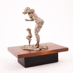 Wonderful Small Sculpture Woman And Child 1969