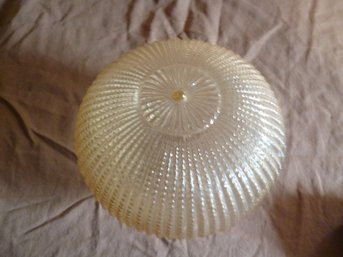 Vintage Light Globe Mid-Century Beaded And Ribbed Amber Shade