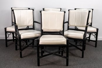 Set Of 6 Ficks Reed Style Rattan Dining Chairs