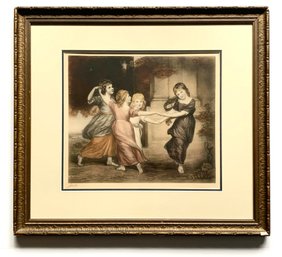 Mezzotint Engraving After Original Painting 'Children Of Earl Gower' Signed RE PROOF