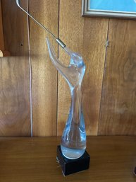Contemporary Sculpture Of A Golfer With Etched Signature FM Ronneby, Sweden,