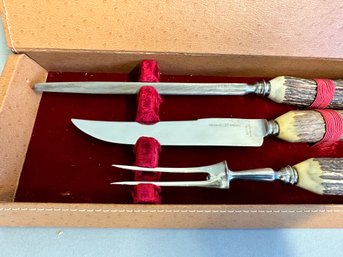 Sheffield Steel Carving Set With Stag Handles