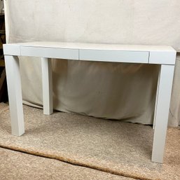 White Two Drawer Desk By West Elm