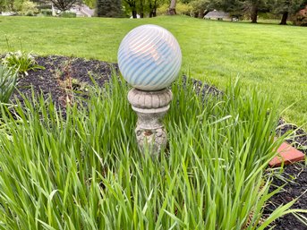 Garden Glass Globe On Cement Base