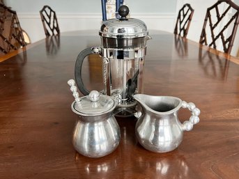 Bodum Coffee Press With Cream And Sugar Containers Look Like Mariposa