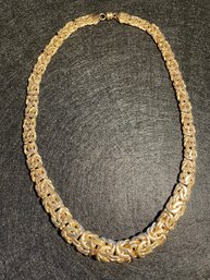 14k Over 925 Sterling Silver Woven Necklace  18 Inch