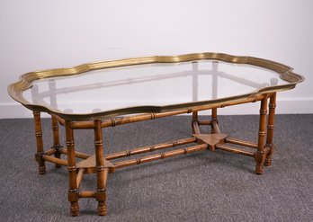 Nice Vintage Brass Tray Coffee Table