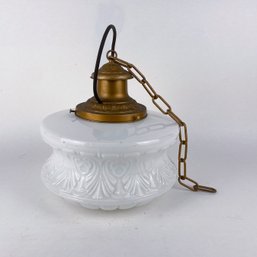 Gorgeous Antique White Glass Hanging Light