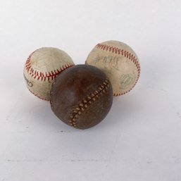 Three Vintage Baseballs