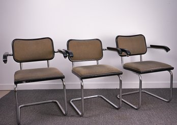 Three Breuer Cesca Arm Chairs