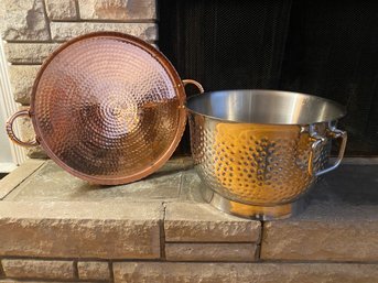 Nail Finished Chrome Bucket And Copper Tray