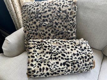 Faux Leopard Fur Pillow With  Down Insert  And Extra Fabric