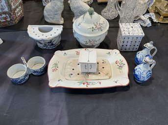 EARLY FRENCH FAIENCE LOT, 8 PIECES