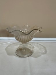 Clear Glass Fluted Compote