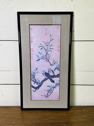 Asian Inspired Framed Piece With Birds