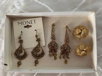 3 Pairs Of Earringa