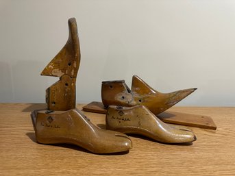 Group Of Wooden Vintage Shoe Molds