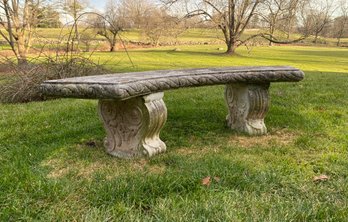 Outdoor Curved Concrete Garden Bench