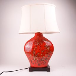 Contemporary Asian Design Table Lamp With Shade