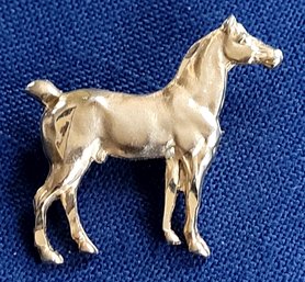 Small Equestrian Gold Tone Horse Brooch