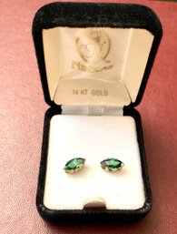 Stunning 14 KaratStunning 14 Karat Gold And Emerald Green Cubic Zirconia Earrings Nikolas Originally One 49,95