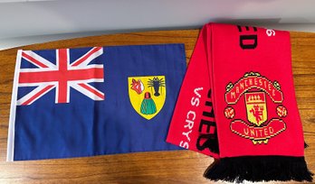 Manchester United Scarf 'Wembly 21st May 2016' With Turks And Caicos Flag