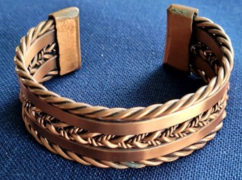 Heavy Vintage Copper Cuff Bracelet Southwestern Design