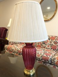 Ruby Glass Table Lamp - 29.5H