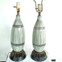 Mid-century Ceramic Lamps - A Pair