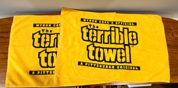 (2) Myron Cope Official Pittsburgh Steelers Terrible Towels