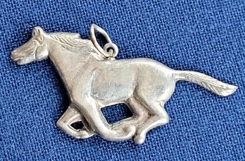 Large Vintage Sterling SIlver Galloping Horse Pendant