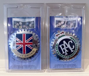 (2) Car Shields New In Package: Great Britain And RAC