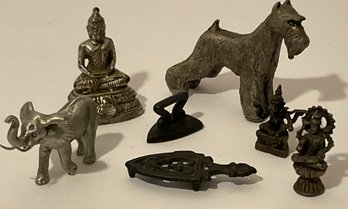 Vintage Petite, Small, Metal Figurines, Thai, Elephant Plus.