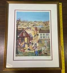 Husking Bee Signed And Numbered 726/1000 Authentic Will Moses Print 19x24 Matted Framed